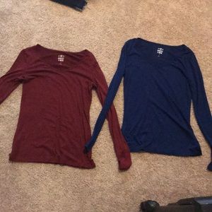 Two long sleeve v-necks!
